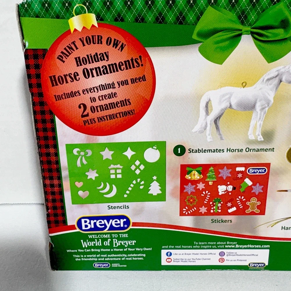 Breyer Stablemates Paint Your Own Holiday Horse Ornaments Craft Kit SEALED